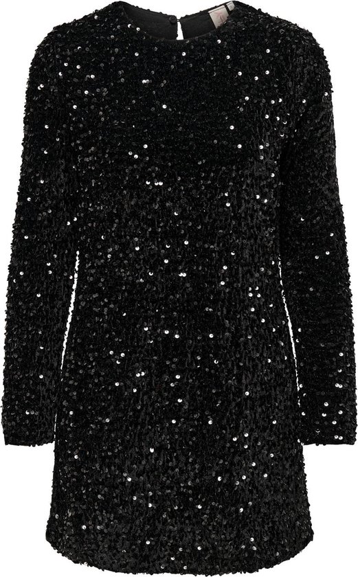 Only Dress Onlanika Sequin LS Dress Wvn 15278822 Noir Taille Femme - L
