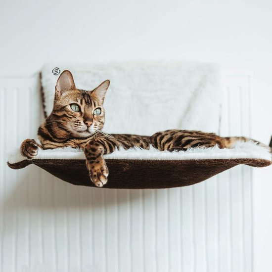 Navaris Hangmat Radiator Voor Katten - Kattenmand Voor Aan De Verwarming Inclusief Uitneembaar Kussen Tot 6 Kg
