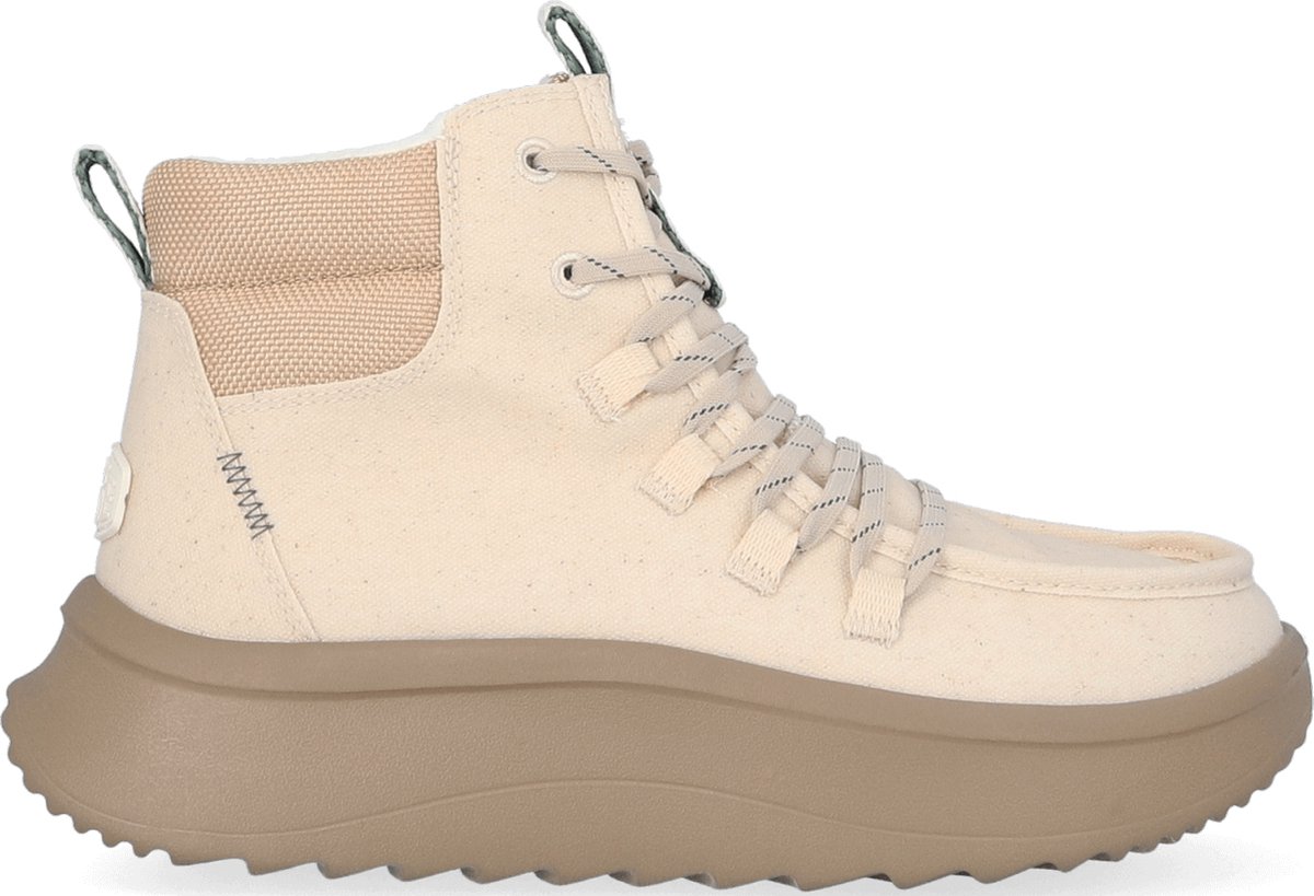 HEYDUDE Wendy Apres Coated Twill Dames Boots Ivory Beige
