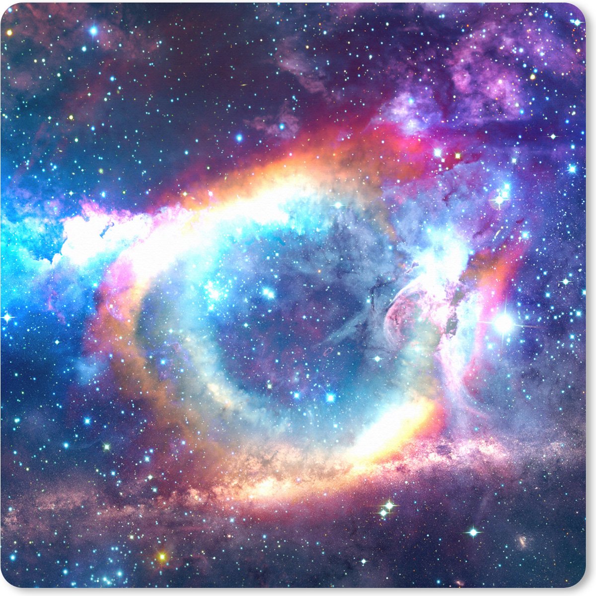 Muismat XXL 50x50 cm - Bureau onderlegger - Bureau mat Ruimte - Regenboog - Kleuren - Bureaumat - Gaming mousepad xl - Bureaulegger groot - Computer deskmat