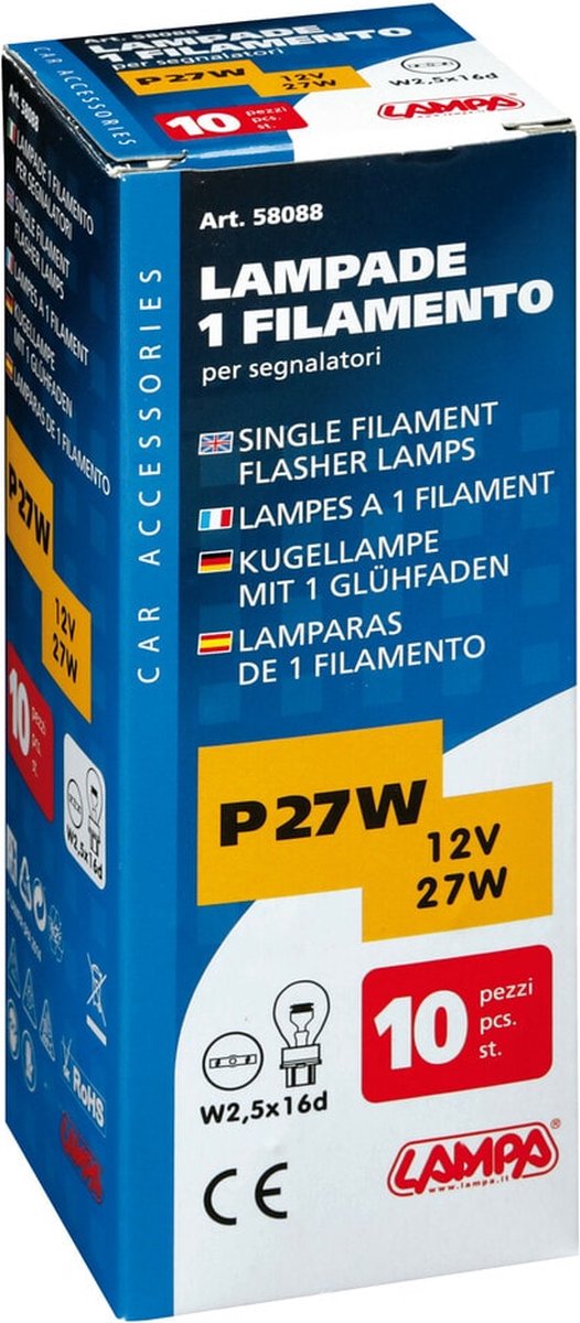 Enkel filament 12V 27W