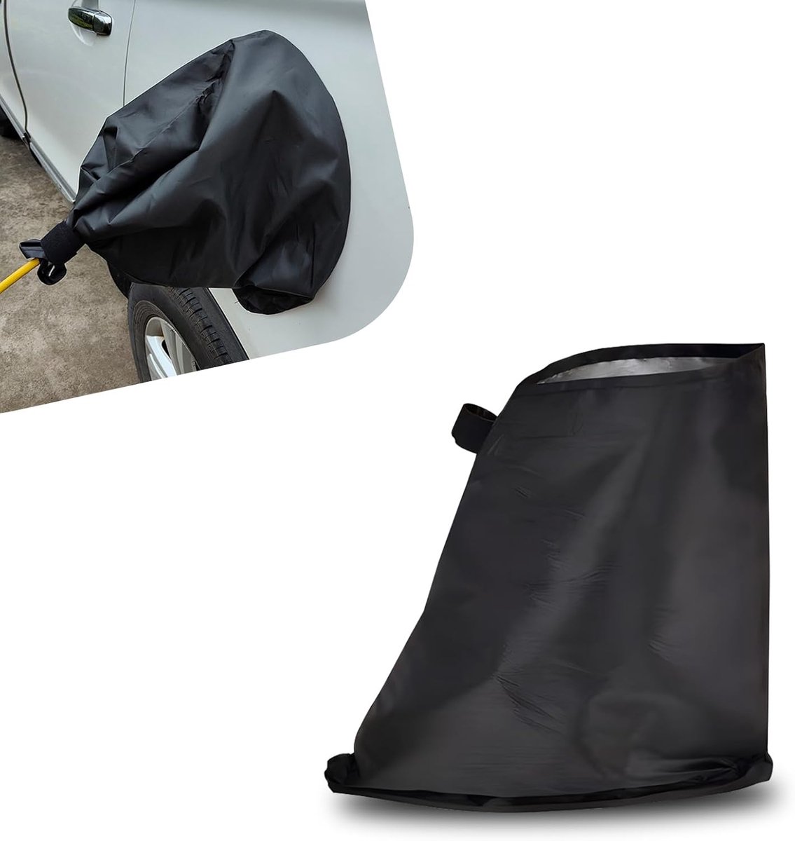 Regenhoes - Regencover - regenhoes voor oplaadpistool - waterdichte hoes voor oplader - elektrisch voertuig voor nieuwe energie - Dekzeil - Waterdichte Regenhoes - waterdicht - zwart - regendicht - oplaadpoort beschermhoes - Polyester - 16*42*28cm – foto 6