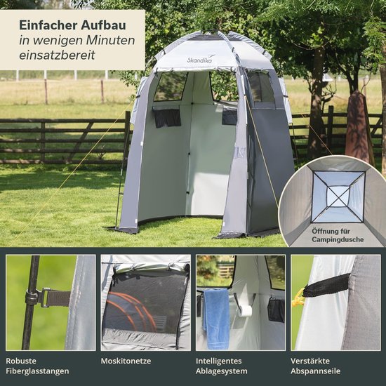Grote Camping Douchetent met 230 cm Stahoogte - Veelzijdige Omkleedtent voor Douche en Toilet van Lumaland — afbeelding 4