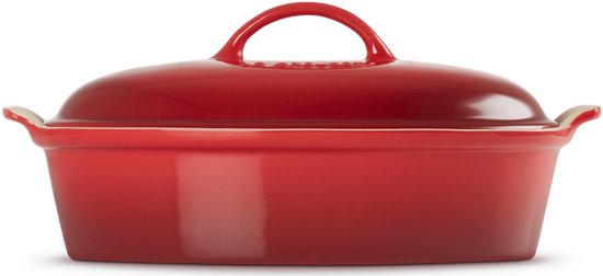 Le Creuset Ovenschaal Ovaal met Deksel 36 cm / 3,8 Liter Kersenrood