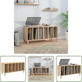 vidaXL Platenkast met plank Zwart Eiken 100 x 38 x 48 cm Bewerkt hout vidaXL Platenkast met plank Zwart Eiken 100 x 38 x 48 cm Bewerkt hout