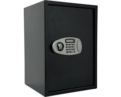 Elektronische Kluis Brandwerend met Cijferslot - incl. NL handleiding - Muurbevestiging - 52x36x35 cm - 20KG - 52L - Staal - Zwart