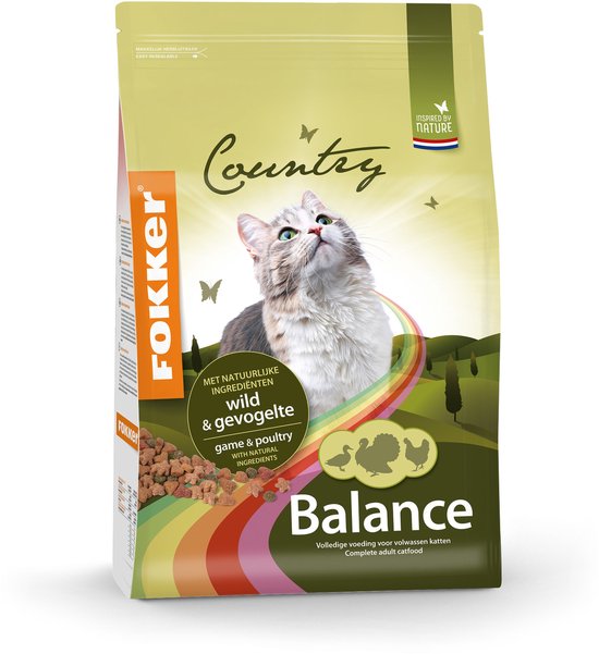 Fokker Country Balance Cat Wild&Gevogelte - Kattenvoer - 2.5 kg
