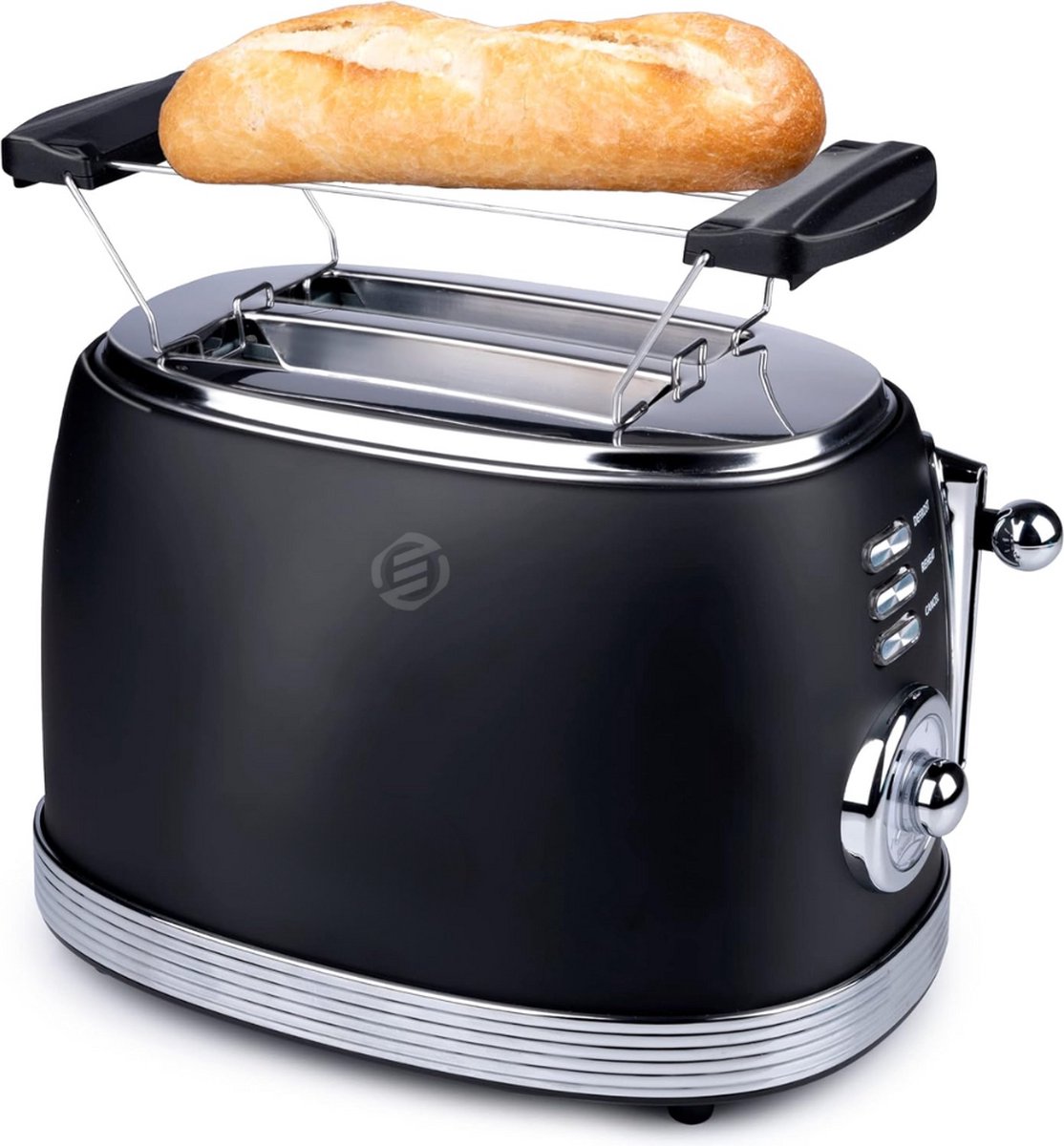 Equivera Broodrooster met Tostiklemmen - Meerdere Warmteniveaus - Toaster - Brede Sleuven - Retro Toaster - Croque Monsieur