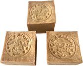 3 stuks | Aleppo Zeep - Handgemaakt Olijfzeep - 3 x ±160 gram (100% handmade and natural Aleppo olive soap)