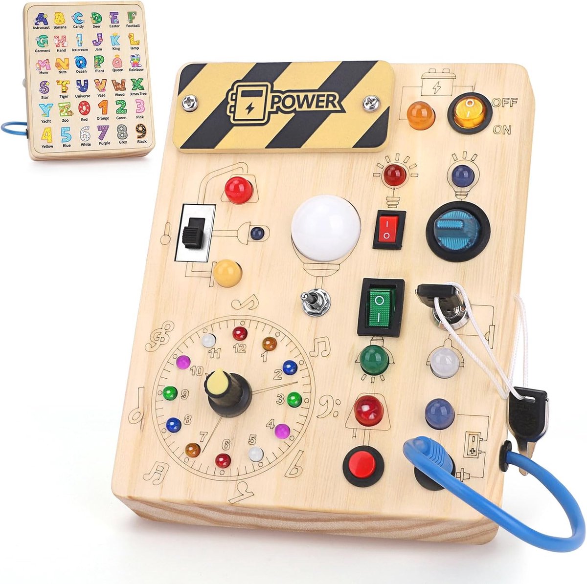 Educatief Speelgoed voor Peuters 1-3 Jaar - Activiteitenbord met LED en Schakelaars