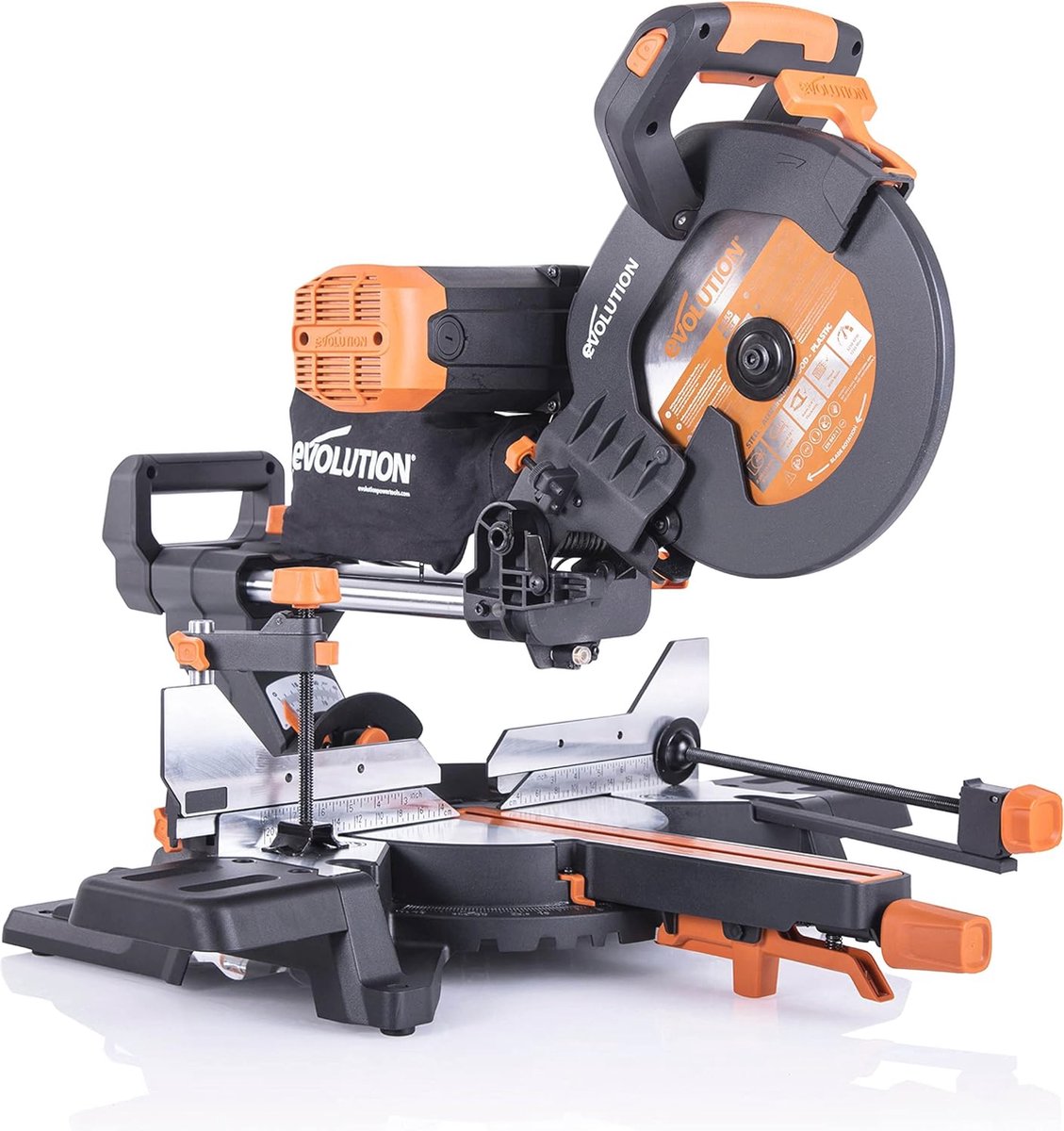 Afkortzaag 255 mm met dubbele afschuining voor hout, staal, en aluminium - Krachtige 2000W motor