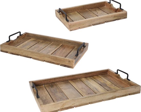 Foto: Dienblad hout rechthoek 57 x 38 x 4 cm varios