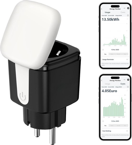 LEDVANCE intelligent WLAN stopcontact, Wifi-stopcontact met elektriciteitsmeter voor SMART Home, compatibel en bedienbaar met Google, Alexa of via app, 2,4GHz, versie voor Zwitserland/CH