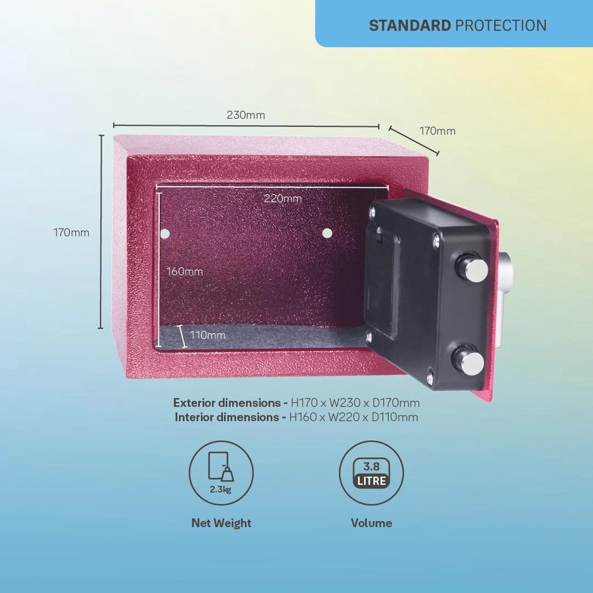 Coffret De Sécurité En Acier Avec 2 Clés - Mini Coffre-Fort Portable Pour Argent Ou Bijoux - Rose