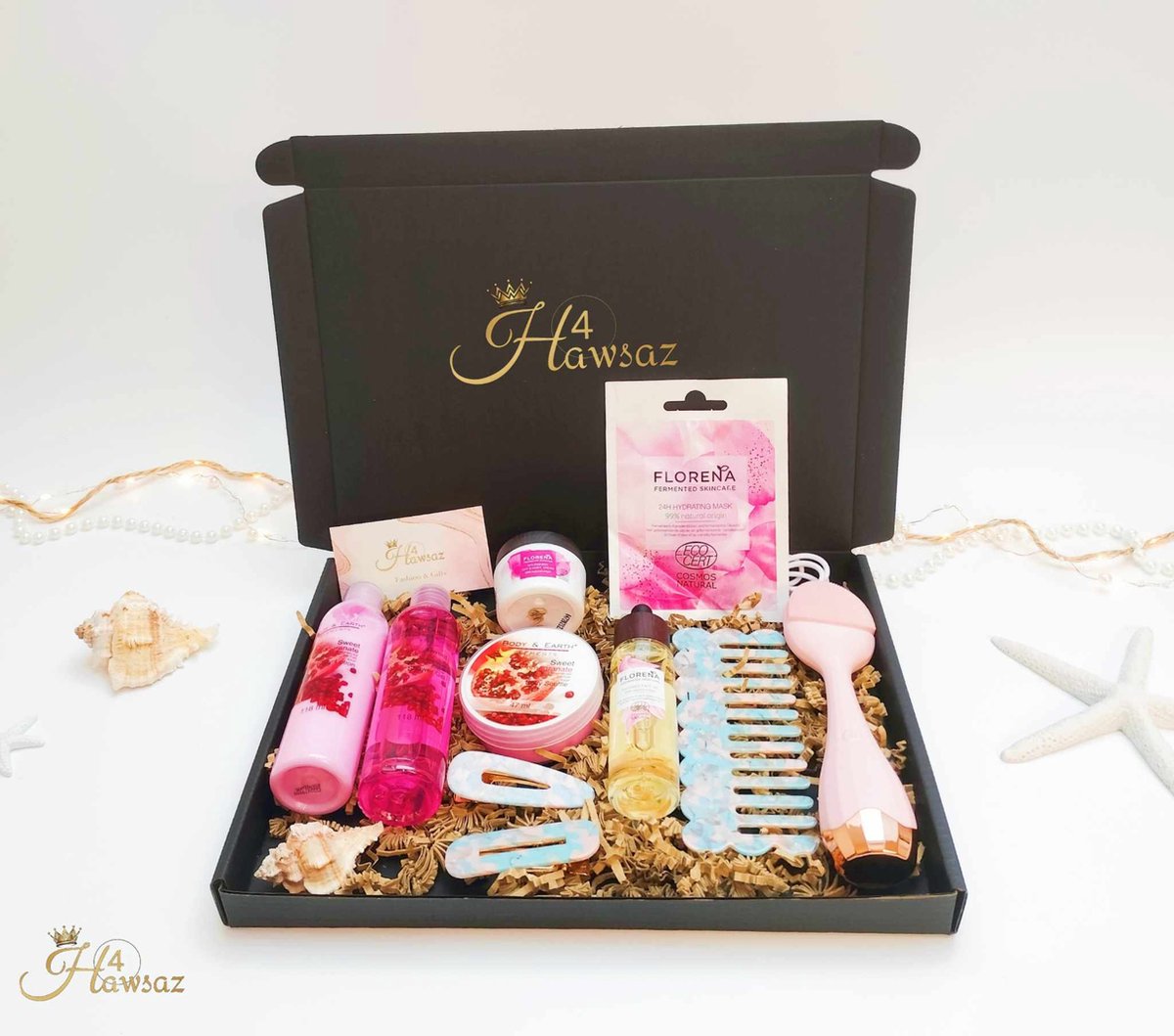 Goedkoopste Huidverzorging geschenkset 10 stuks - Hawsaz.nl Cadeau - Body Butter - Bodylotion - Serum - Gezichtsroller - Geschenksets - Cadeausets voor dames - Verwenpakket - Geschenkset - Luxe Cadeaupakket - Valentijnscadeau - verzorgingsproducten - Kerstcadeau