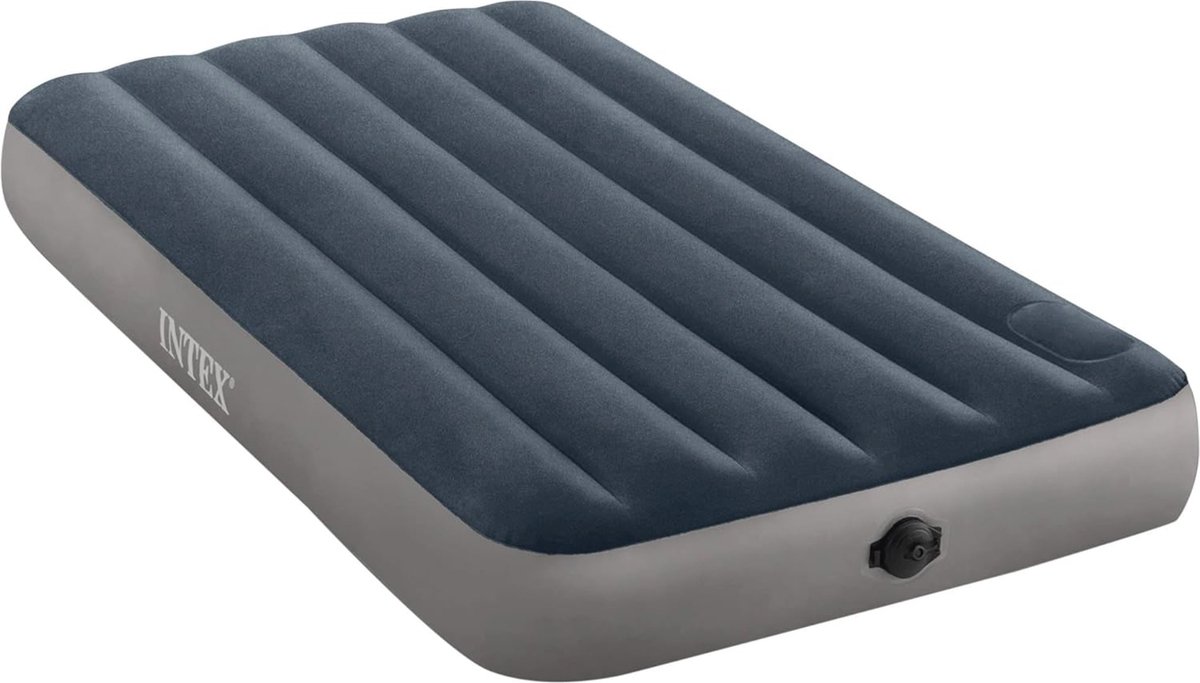 Luchtbed 1-persoons met DureBeam structuur en batterij pomp - 99cm x 191cm x 25cm