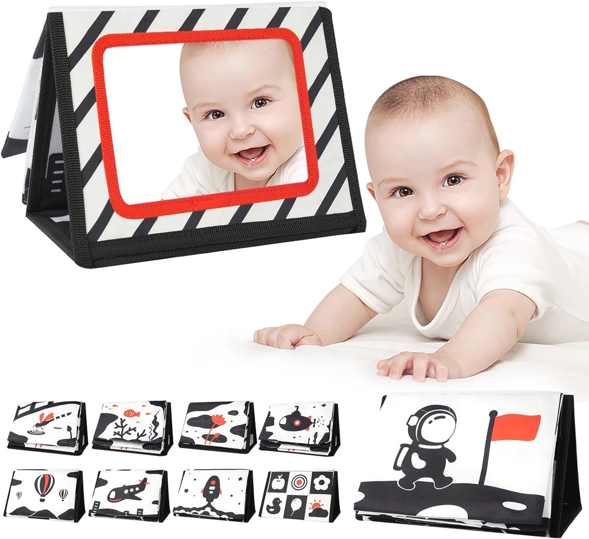 Knisperboek voor Baby's | Opvouwbaar Educatief Speelgoed 0-12 Maanden | Perceptie & Motorische Ontwikkeling