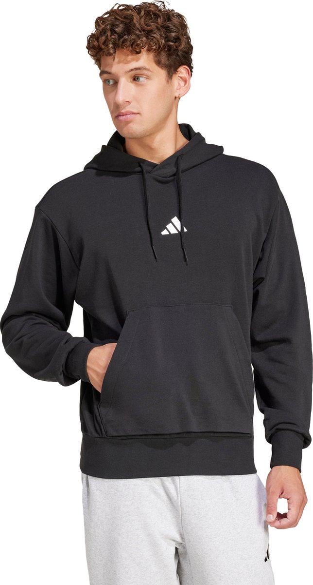 adidas Sportswear Essentials Feelcozy French Terry Hoodie Heren Zwart