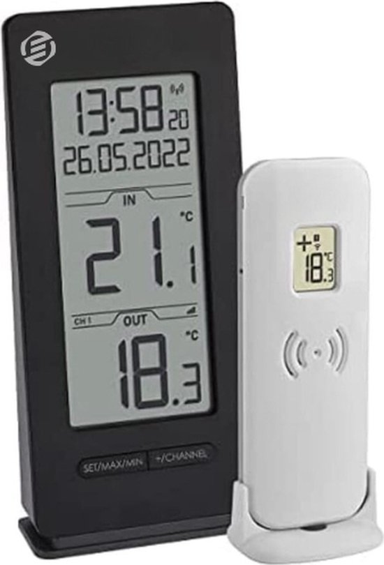 Wanap Weerstation, draadloos weerstation met buitensensor, digitaal
