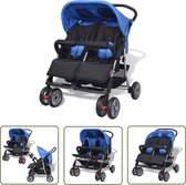 Bol.com The Living Store Kinderwagen Twin - Blauw/Zwart - 80 x 96 x 104 cm - Inklapbaar aanbieding