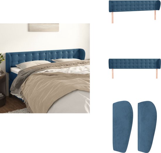vidaXL-Hoofdbord-met-randen-163x23x78/88-cm-fluweel-donkerblauw