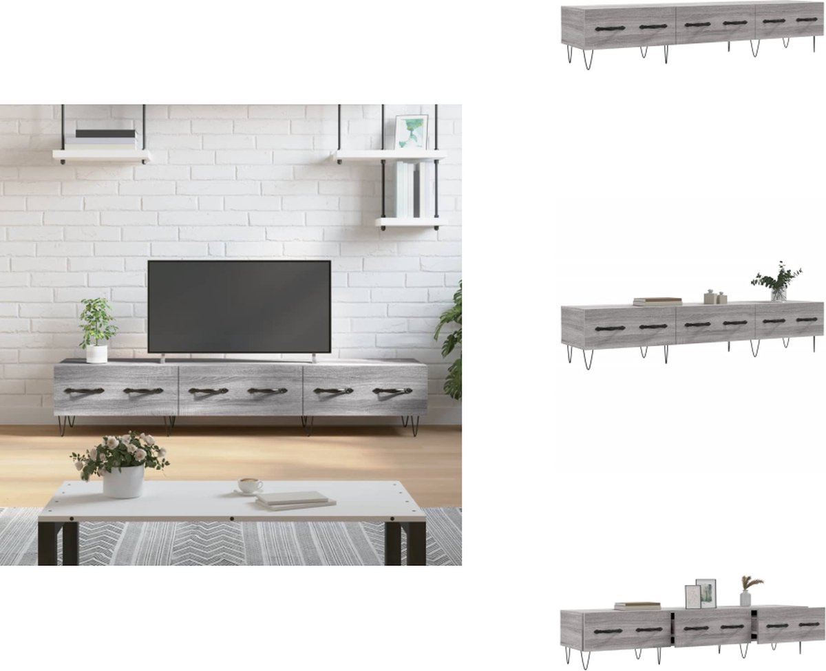 vidaXL Tv-meubel - Tv-meubelen - Tv Kast - Opbergkast - Tv-meubel 150x36x30 cm bewerkt hout grijs sonoma eikenkleurig
