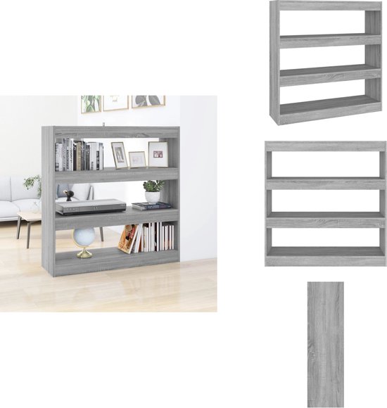 vidaXL Boekenkast/kamerscherm 80x30x135 cm spaanplaat gerookt eiken