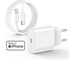 30w usb-C Snellader – Usb C Adapter met Lightning Oplaadkabel 1 Meter Oplader Kabel – Apple MFI Gecertificeerd – Geschikt voor iPhone en iPad met Apple Lightning