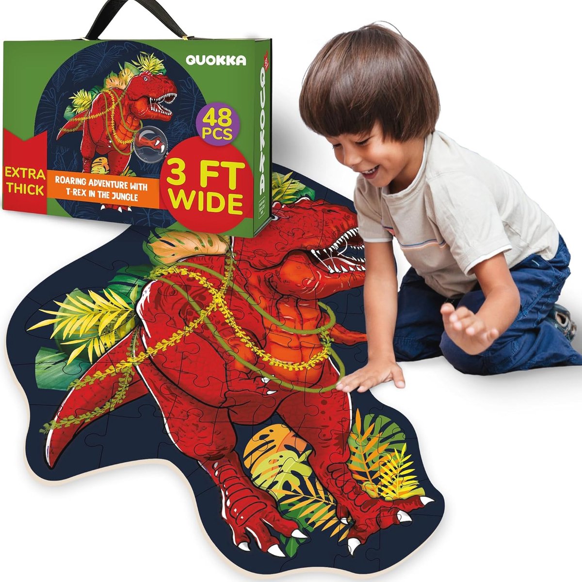 Enorme Vloerpuzzel T-Rex - 48-delige Puzzel voor Peuters - XXL Speelgoed voor Kinderen van 3-6 Jaar