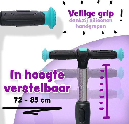EVERCROSS TECH EV06C Opvouwbare kinderstep, LED-display Elektrische step Blauw
