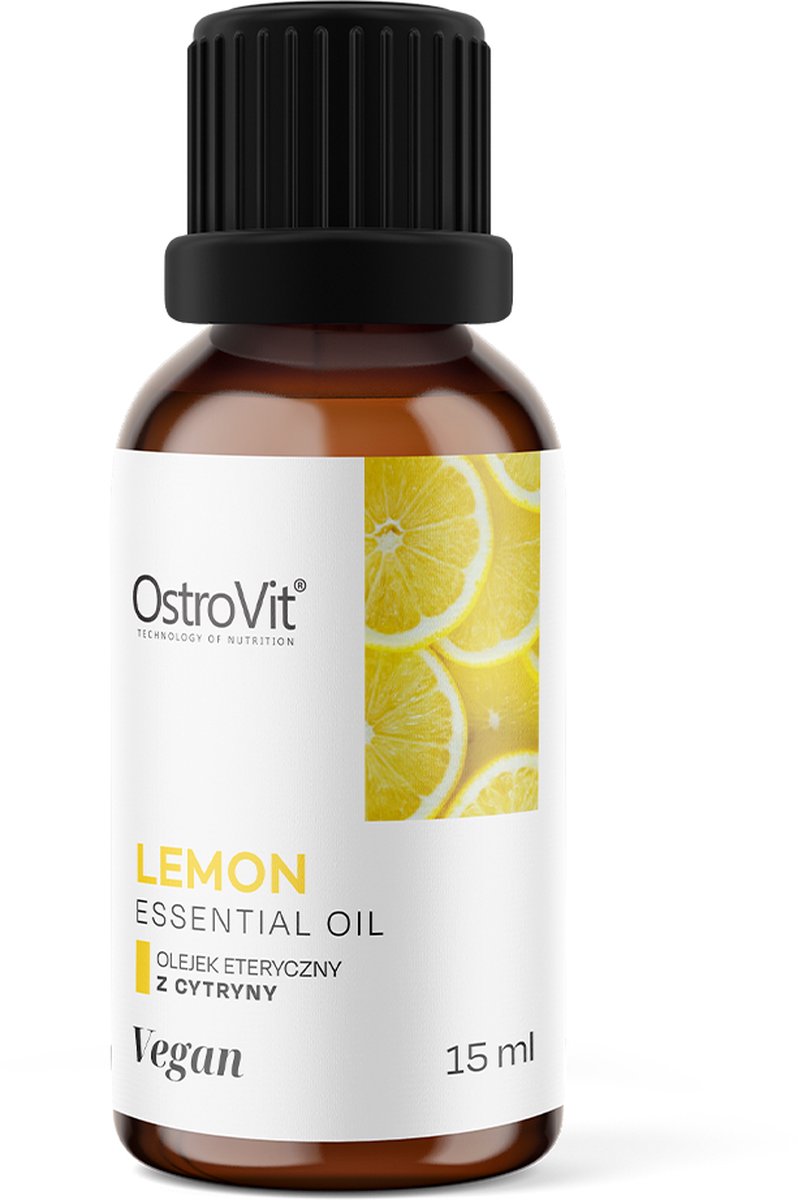 Goedkoopste OstroVit Lemon Essential Oil 15 ml - Citroen Essentiële Olie - 15 ml - VEGAN - Geschikt voor Consumeren, baden, massage, sauna, aromatisatie en Aromatherapie!