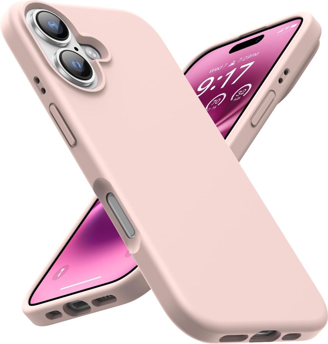 Arara Hoesje Geschikt voor iPhone 16 Plus Hoesje Siliconen - liquid Backcover - Zand