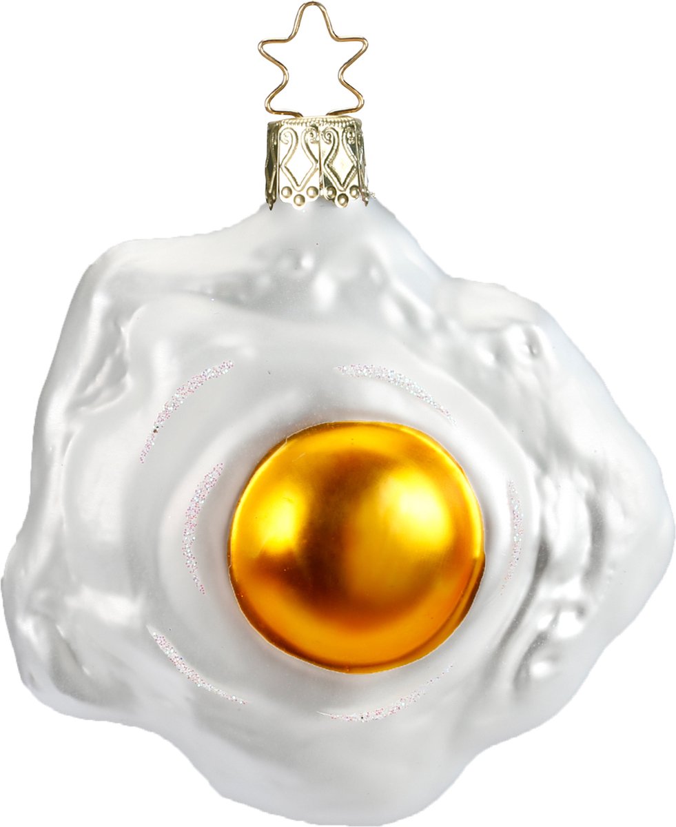 Inge Glas - Kerstornamenten - Spiegelei - Ei Kerstbal - Glazen Kersthanger Egg - 8cm