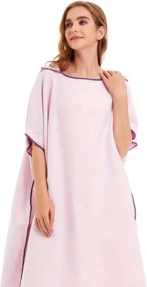 Bovista Surf Poncho - Omkleed Handdoek - Volwassenen - Dames & Heren - Zacht - Poncho - Babyroze