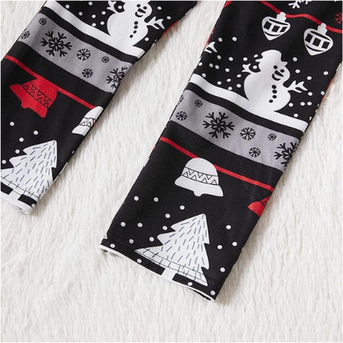 Kerstpyjama familieset, kerstpyjama family set grappig, grappige kerstnachtkleding voor het hele gezin, kerstpyjama family set lang winter zwart rood gekareerd pyjamabroek, Peperkoekmannetje, XL