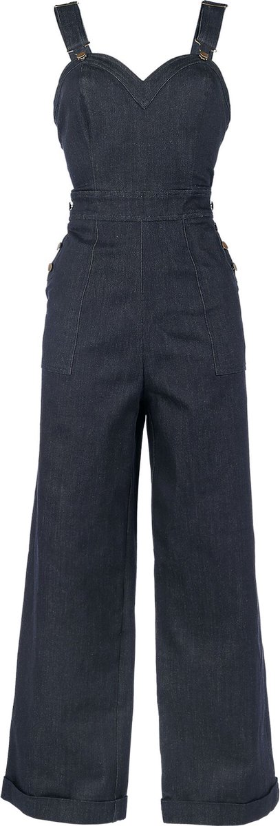Voodoo Vixen Marlene Dames Tuinbroek - blauw - 4XL