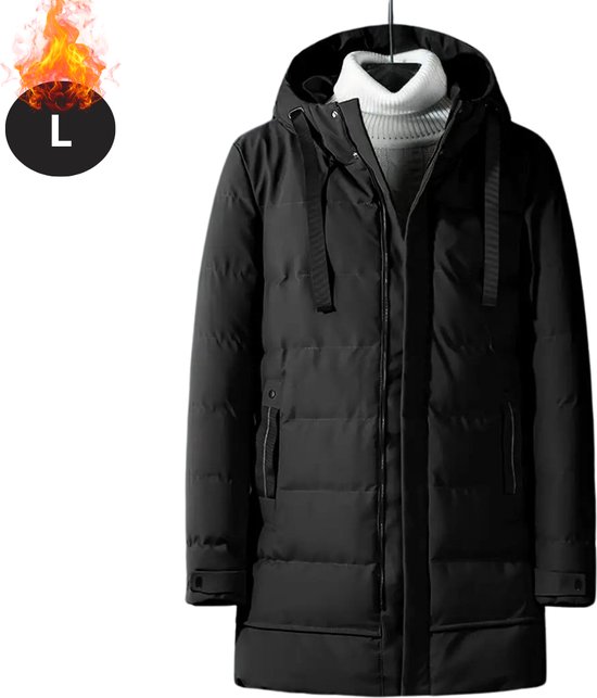 Nivard Luxe Winter Jacket - Parka - Homme - Hiver - Veste - Adulte - Élégant - Avec capuche - Zwart - L