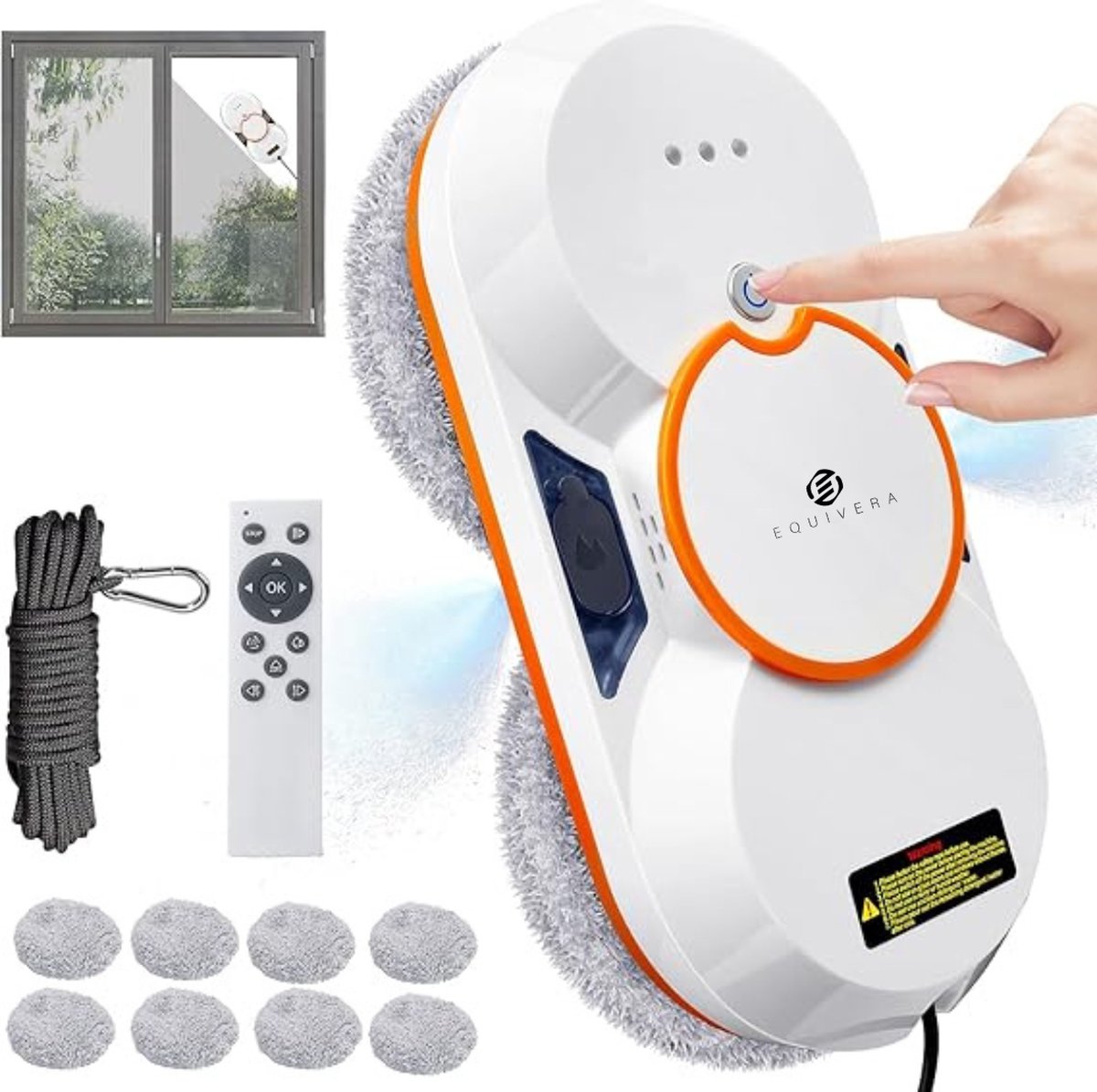 Equivera Robot Ramenwasser - Robot Ramenreiniger - Ruitenreiniger - Robot Glazenwasser - Window Cleaner Robot - Robotramenwasser - Robot Ramenwasser Draadloos - Nooit meer zelf uw ramen wassen!