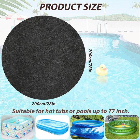 Tapis Gonflable Pour Spa 370 Cm - Imperméable, Antidérapant, Absorbant, Pour Terrasse Et Extérieur
