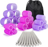 BOTC Krulspelden - 33-delig - Heatless Curls - Kleefrollers - Haarrollers - Rollers Hair curler - Roze