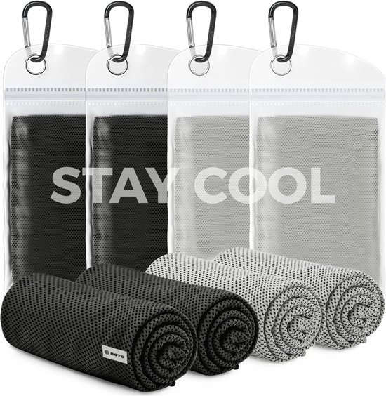 Foto: Botc cooling towel 100x30cm 1 set van 4 stuks ice towel absorberend sneldrogend