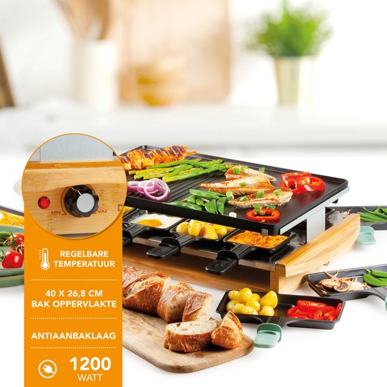 DOMO DO9246G - Gourmetset Bamboo - 8 pannen + 4XL diepe pannen - Zwart — afbeelding 2