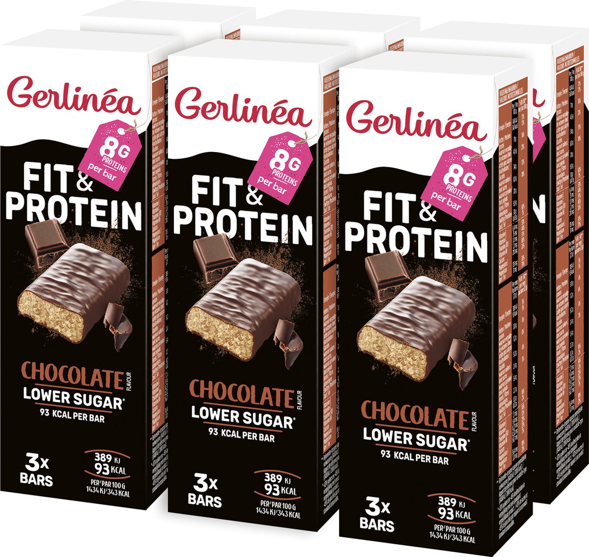 Gerlinea Fit&Protein - Eiwitrepen - Chocolade 6 x 81 g