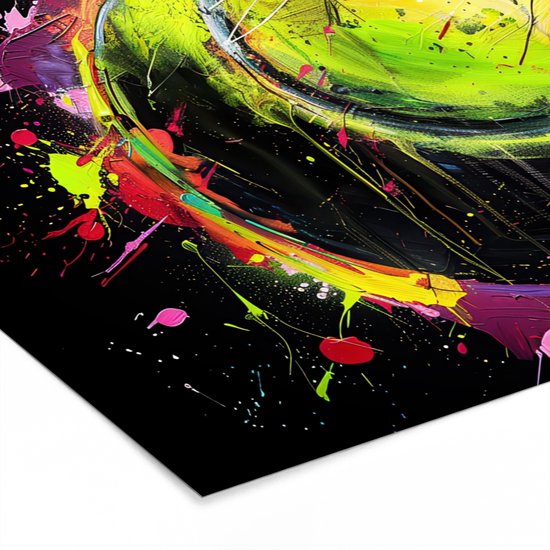 Affiche sous cadre - Cadre photo 60x40 cm - Posters - Graffiti - Sport - Tennis - Padel - Ballon - Cadre affiche noir - Décoration murale murale pour chambre ado - Décoration chambre ado - Accessoires chambre ados