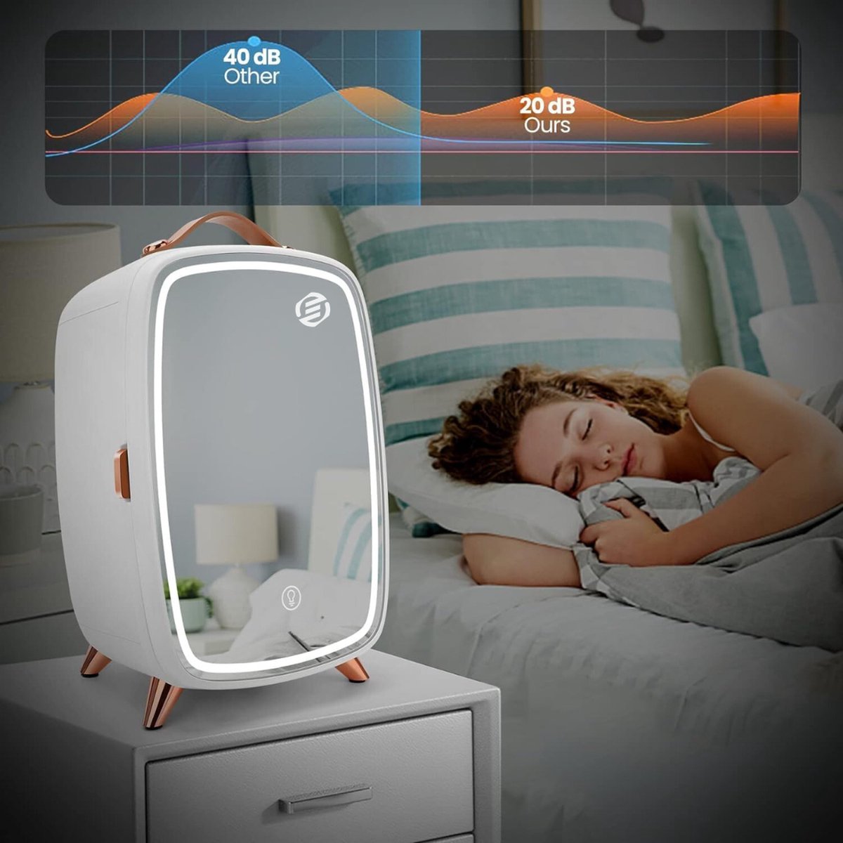 Equivera Mini Fridge - Fridge - Mini Fridge for Drinks - Mini Fridge Eten En Drinken - Mini Koelkast - Mini Koelkasten - Minikoelkast - Koelkastje -