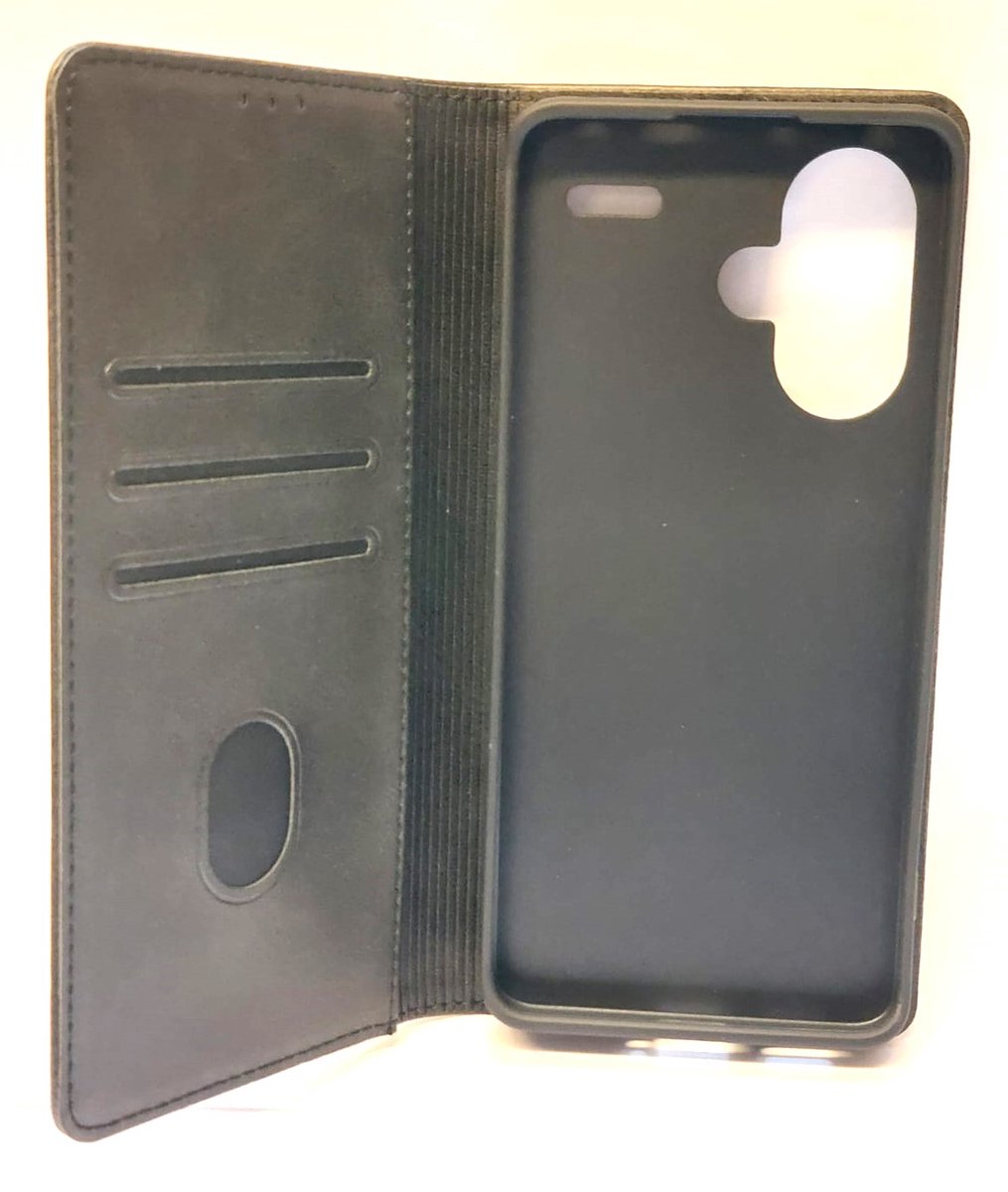 Ecorare® - Telefoonhoesjes - Bookcase wallet - Magnetisch - Geschikt voor Redmi N 13 Pro - Zwart – Uitklapbaar