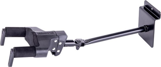 Hercules Stands GSP40SB PLUS Slat Wall Mount Long Arm Guitar Hanger with Auto Grip System