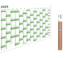 Huurdies XXL jaarplanner 2025 wandkalender (98 x 68 cm) - Kokerverzending - wandplanner, jaarkalender, posterkalender. 1 stuk