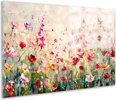 Peinture sur verre Fleurs - Peinture sur verre nature - Peinture abstraction - Peinture moderne - Peintures plexiglas - Décoration murale salon verre acrylique 105x70 cm