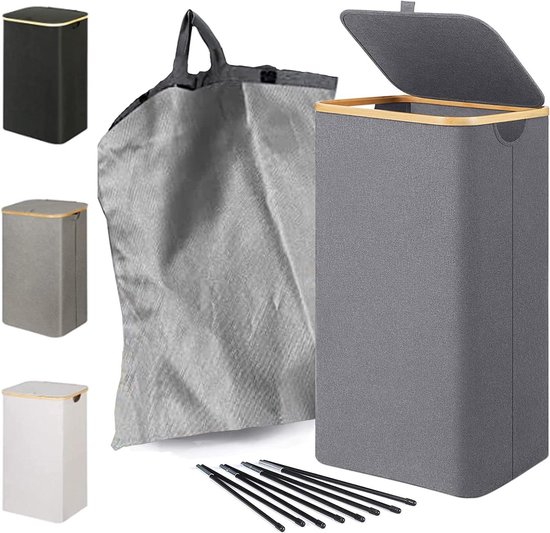 LuxeBass Dubbele Wasmand met Deksel en Uitneembare Waszakken LuxeBass Dubbele Wasmand met Deksel en Uitneembare Waszakken